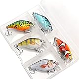 XACQuanyao LMY-Lure, 5 stücke 4 cm 4g Mini Crankbait Angelköder Set Wobbler Schwimm Minnow Harte Künstliche Köder Kit Hecht Köder Jerkbait (Color : Combo 1 with Box)
