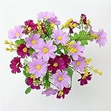 ARWQ857 Künstliche Blumen, ein Blumenstrauß mit 7 Zweigen, 28 Blütenköpfe, niedliche Seidenblumen, dekorative Blume, DIY, Hochzeit, Blumenstrauß, Heimraum, Tischdekoration (Farbe: A1)