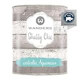 Wanders24®️ Kreidefarbe (750 ml, wertvolles Aquamarin) Holzfarbe für Shabby Chic Look - Möbelfarbe einfach zu verarbeiten - Möbellack auf Wasserbasis - Made in Germany