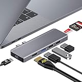 USB C Hub für MacBook Pro M1 2020-2016, MacBook Air M1 2020/2019/2018, 7 in 2 USB C Multiport Adapter mit Thunderbolt 3 Port, 4K@30Hz HDMI, USB 3.0/USB 2.0, SD/TF