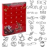 ZCXX Adventskalender 2021, 24St. Metall Knobelspiele IQ Spiele Set 3D Puzzle Geduldspiele Rätsel Brainteaser Denkspiel Logikspiele für Kinder und Erw