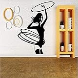 Wandaufkleber Hula Hoop Mädchen Wandtattoo Kinder Kunst Abnehmbare Diy Wandbild Für Wohnzimmer Tv Hintergrund Dekoration 57X81C