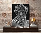 Schwarz Weiß Griechische Mythologie Gott König Zeus Statue Skulptur Leinwand Malerei Wandkunst Poster Drucke Schlafzimmer Wohnzimmer Büro Studio Wohnkultur Wandb
