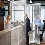 HYDT Store en bambou Nieschutzbildschirm für Worktop Receptionist, Klare PVC-Trennwand Pop Up Roller Banner Einziehbar zum Spuckniesen Partition (Size : 100×200cm/39.7×78.7in)