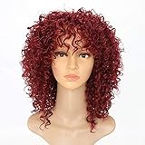 LEZDPP Schwarze Perücke schwarz Perücke Kurze lockige Perücke lockige Blonde natürliche Schwarze synthetische Perücke African (Color : B)