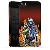 DeinDesign Premium Case kompatibel mit Apple iPhone SE (2016-2019) Smartphone Handyhülle Hülle glänzend Feuerwehrmann Feuerwehr B