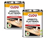 Clou Arbeitsplatten-Öl für rohes und geöltes Holz, wasserabweisende und abriebfeste Öl-Wachs-Kombination, 2x750