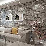 baporee Stein-Tapete des Ziegelstein-3D des Staplungs-Moderne Tapeten-Wand-Tapeten-Wand-Tapeten-Ziegelstein-Wand-Tapete-graues für W