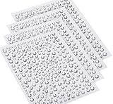 Anstore 4 Blatt Strass Aufkleber Selbstklebend Strasssteine Crafting Edelsteine Glitzer Größe Mixed Runde Bling Diamant für DIY Fingernagel Handy-Kleidung Dekorationen, Klar, 1300 Stück