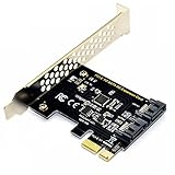 Sahkgye PCI Express SATA 3 Controller-Karte, 2 Port PCIe SATA III 6 GB/s Interner Converter Fuer Desktop PC Unterstuetzung SSD und HDD mit Low Profile Brack