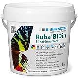 Ruberstein® Ruba BIOin, Silikatfarbe innen, 1l, weiß, für Allergiker, Anti-Schimmelfarb