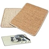 RoadLoo Katzen Kratzmatt, 2 Pcs Natur Sisal Katzenkratzpads Rutschfester Schadstofffrei Katzenteppich Ideal Katzenkratzkrallen für Katzenkratzkrallen und Schlafen Schützt Teppiche und Sofas (40x30cm)