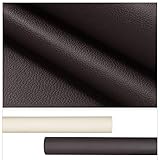 KINLO 45x200cm (1 Stück) Klebefolien PU -Lederfolie für Möbel Küchenschränke Wand Sofa Leder Reparatur Lederoptik Folie Dekofolie Möbelfolie Tapeten DIY Kunstleder Lederreparatur (dunkelbraun)