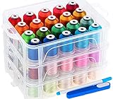 New brothread 60 Brother Farben 500m Maschine Stickgarn mit durchsichtiger Aufbewahrungsbox aus Kunststoff für Stickerei und N