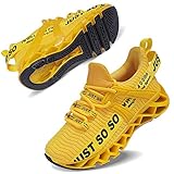 allchar Jungen Mädchen Sportschuhe Tennisschuhe Unisex-Kinder Sneakers Laufen Schuhe (33 EU, Gelb, 33)