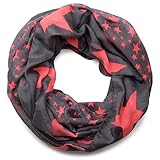 styleBREAKER Sterne Muster Loop Schlauchschal, große und kleine Sterne, Unisex 01016057, Farbe:Dunkelg