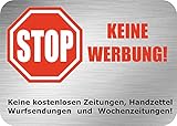 Keine Werbung! 2 Briefkastenaufkleber - Keine kostenlosen Zeitungen, Handzettel, Wurfsendungen und Wochenzeitungen! - Absolut wetterbeständig 74x52