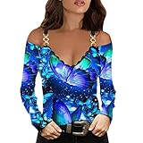 Pulli Damen Oversize sexy Tshirts Damen blusen top Damen Shirt rückenfrei Pulli Damen sexy Coole Shirts Damen Pullover Damen grün Baumwolle musselin Damen one Shoulder Shirt D