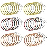 6 Sets Akustisch Guitar Saiten Akustikgitarren Saiten Ersatzstahlsaite für Akustik Gitarre (2 Sets Messing, 2 Sets Kupfer und 2 Sets Mehrfarbig)