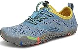SAGUARO Barfussschuhe Jungen Mädchen Minimalistische Traillaufschuhe Kinder Leicht Weich Fitnessschuhe Gymnastikschuhe Sommer Outdoor Wanderschuhe Sportschuhe, Himmelblau 28 EU
