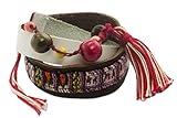 NOVICA Damen Holz-Leder-Verpackungs-Armband, 22.5' ‚Harmonie und Frieden‘