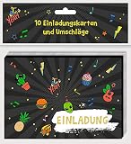 Einladungskarten - Funny Patches: 10 Einladungskarten in 2 Designs mit Umschläg