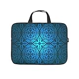 abstrakte Blumen Fliesen Laptoptasche Mode Laptop Schutzhülle Verschleißfest Notebooktasche für Uni Arbeit Business Personalisiert Geschenke White 10 Z