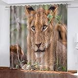 TTBBBB Blickdicht Vorhang Für Schlafzimmer Grüne Blätter Leopard B 234 x H 183 cm 3D Druckmuster Öse Thermisch isoliert 90% Blickdicht Vorhang für Kinder Jungen Mädchen Sp