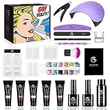 UV Poly Gel Set inklusive 36W LED UV Lampe und 5 Farben Geltuben 15ml Nagelset Nagelstudio Nagelverlängerung Gel S