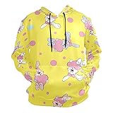 Vnurnrn Süßes Baby Osterhase Punkt Kapuzenpullover Sport Kapuzenpulli Herren Pullover 3D Druck Hoodie Sweatshirt Kapuzenjacke für Mädchen Jung