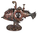 Steampunk Fisch U-Boot Piranha Skulptur Dekofigur Fischdeko Retro Futurismus wu76795a4 Palazzo Exk