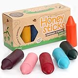 Honeysticks Pure Bienenwachs Buntstifte für Kleinkinder 100% natürliche ungiftige Inhaltsstoffe, Lebensmittelpigmente, sicher für Kinder und Kleink