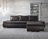 DELIFE Eckcouch Abilene Anthrazit 260x175 cm Schlaffunktion Ottomane variabel Eck