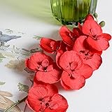 Künstliche Seide weiße Orchidee Phalaenopsis gefälschte Blume für Hochzeitsdekoration (Color : Light red)