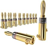KabelDirekt – Bananenstecker – 10 Paare (Banana-Steckverbinder für Lautsprecherkabel bis 6 mm², flexibler Anschluss für HiFi-Boxen, Verstärker/Endstufen, Receiver/Stereoanlagen, schraubbar, vergoldet)
