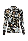 HALLHUBER Longsleeve aus Lenzing™-EcoVero™ mit Floralprint figurbetont schwarz, XS