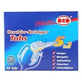 Spülmaschinen-Reiniger Tabs kompatibel mit ORO frisch aktiv 05074 5in1 40Stk 800g