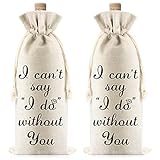 2 Stück Brautschmuck Brautjungfer Vorschlag Weintüten I Can't Say I Do Without You Weinflaschen-Geschenktüten mit Kordelzug für Brautparty, Hochzeit, Verlobung, Partyzubehö