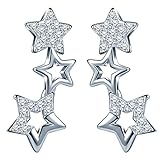 Unendlich U Elegant 3 Sternchen Sterne Damen Ohrstecker 925 Sterling Silber Zirkonia Stecker Ohrringe Ohrschmuck, Silb