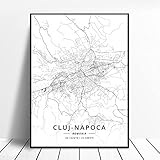 Cluj Napoca Bukarest Rumänien Kunst Leinwand Poster Drucke Home Wall Decor Malerei, Größe: 40x50cm / 15.75x19.68 Zoll (Kein Rahmen) L-104