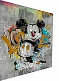 Magic Canvas Art - Bilder Pop Art Micky Maus Love Leinwandbild 1- teilig Hochwertiger Kunstdruck modern Wandbilder Wanddekoration Design Wand Bild – P5322, Größe: 40 x 30