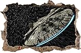 WANDAUFKLEBER Loch in der Wand Star Wars Falke Millennium Wandtattoo 102 (XXL - 115 x 75 cm)