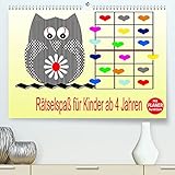 Rätselspaß für Kinder ab 4 Jahren (Premium, hochwertiger DIN A2 Wandkalender 2022, Kunstdruck in Hochglanz)
