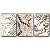 LJCSGDMleinwand Bilder 40x60cm x 3 Stück Rahmenlose Goldfolie Fluid Art Marmor Textur leinwandbilder modern Wohnzimmer Schlafzimmer dek