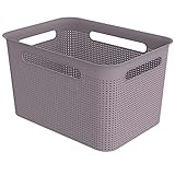 Rotho Brisen Wäschebox, Kunststoff (PP) BPA-frei, Mauve, 16l, (36 x 26,2 x 21,1 cm)