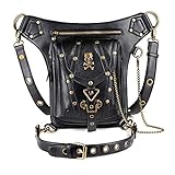 QQWW Mode Frauen Bein Taille Tasche Motorrad Oberschenkel Tasche Retro Rock Steampunk Crossbody Schulter Hüfte Zurück Packungen 1115 (Color : Black, Size : One Size)