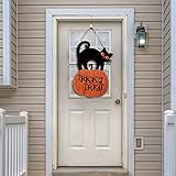 Jetec Trick or Treat Halloween-Schild, rustikale Holz-Wanddekoration, Halloween-Dekoration, Wandkunst, Holzgaragentor, Veranda, dekoratives Aufhäng