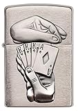 Zippo Feuerzeug 60001208 Trick Poker Benzinfeuerzeug, Messing, high polish chrome, 1 x 3,5 x 5,5