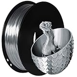 TEQStone PLA Filament 1.75 mm Seide Silber für 3D Drucker und 3D Stifte, in Vakuumverpackung, 1 kg Sp