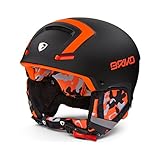 Briko Faito Skihelm, Unisex, Erwachsene XL Matt, Schwarz/Orang